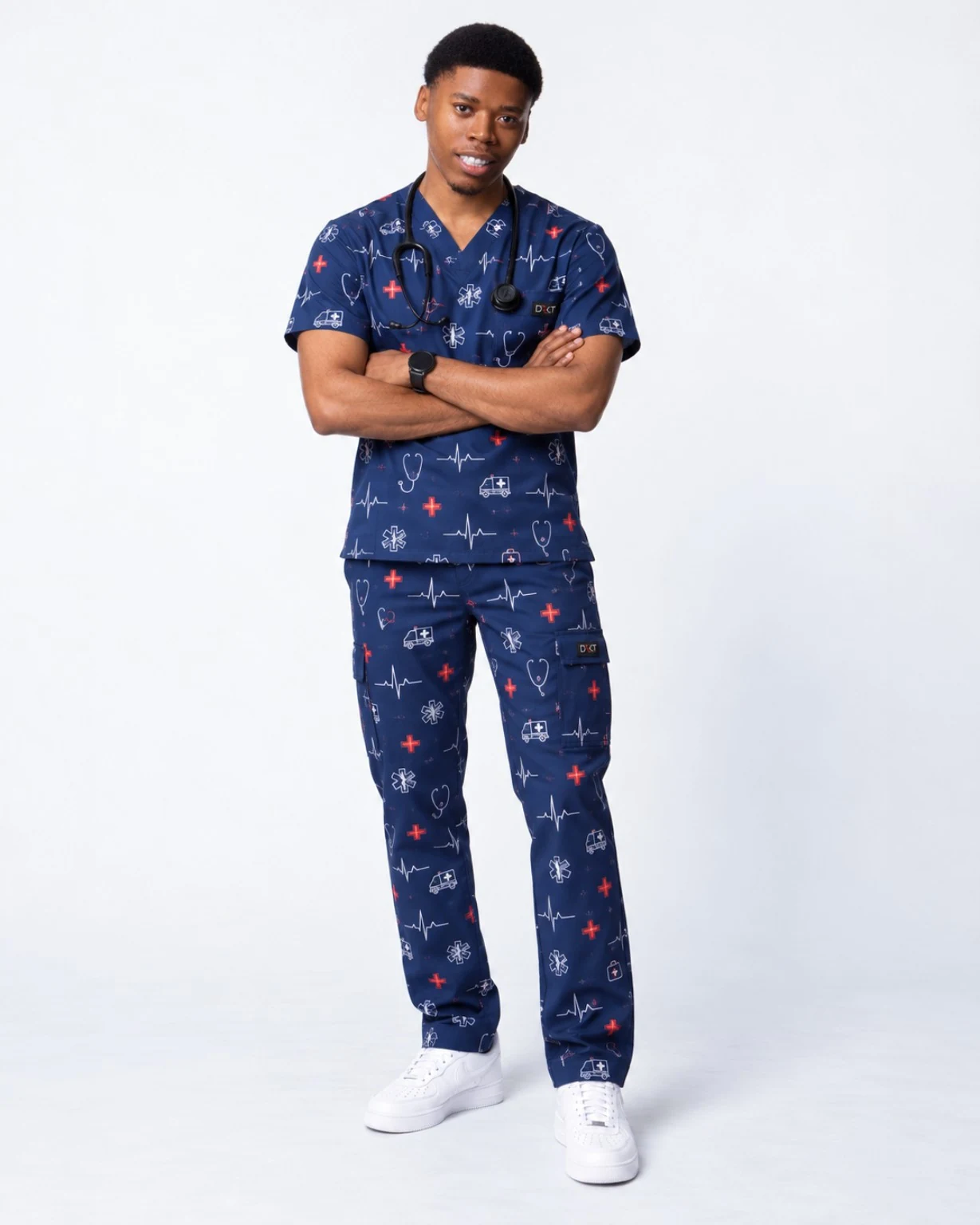 Navy Emergency Medical scrub print
