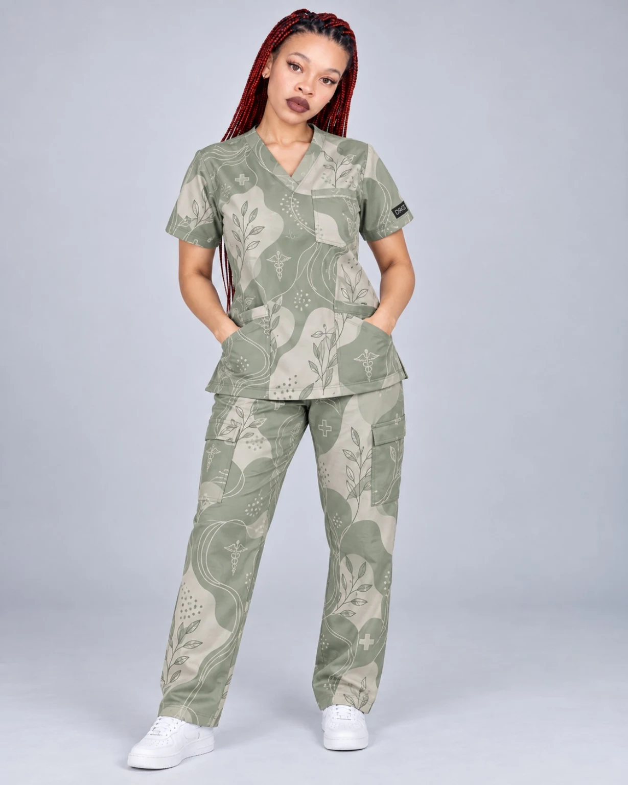 Sage Botanical Medical scrub print